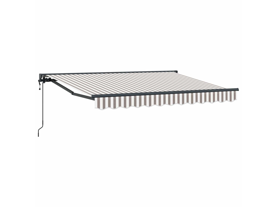 Toldo Retrátil Elétrico Cinza Claro e Branco 4 X 2 M VIDAXL