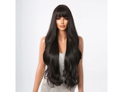 Peruca feminina de 76 cm (30 polegadas) com cabelo cacheado preto, modelo 2026, ideal para cosplay e uso diário.