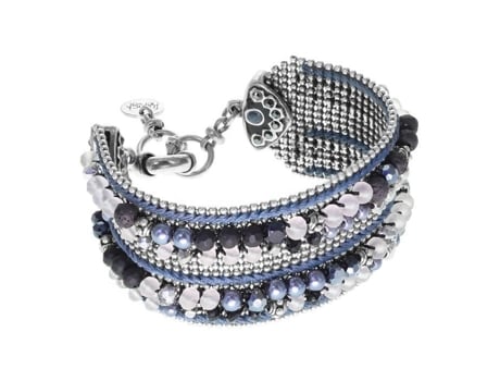 Pulseira de contas tecidas - Franck Herval Bleu - Prata - Mulher - 18 cm - Cristais SWAROVSKI ELEMENTS