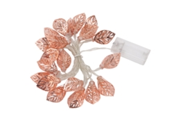 2026 luces de Cadena de Oro Rosa 20 Led Impermeables Con Hojas Huecas Suministradas por Batería para Fiesta Puerta Interior Navidad Acción de Gracias