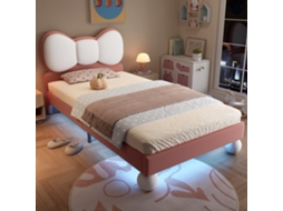 Cama Solteiro 90x200cm Bege Rosa Led Ajustável Design Samt