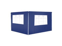 Paredes Laterais para Tenda 3x2 M com 2 Janelas na Cor Azul VOLTEDGE
