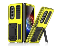 Capa Metálica À Prova De Choque Para Samsung Galaxy Z Fold4 Com Suporte.