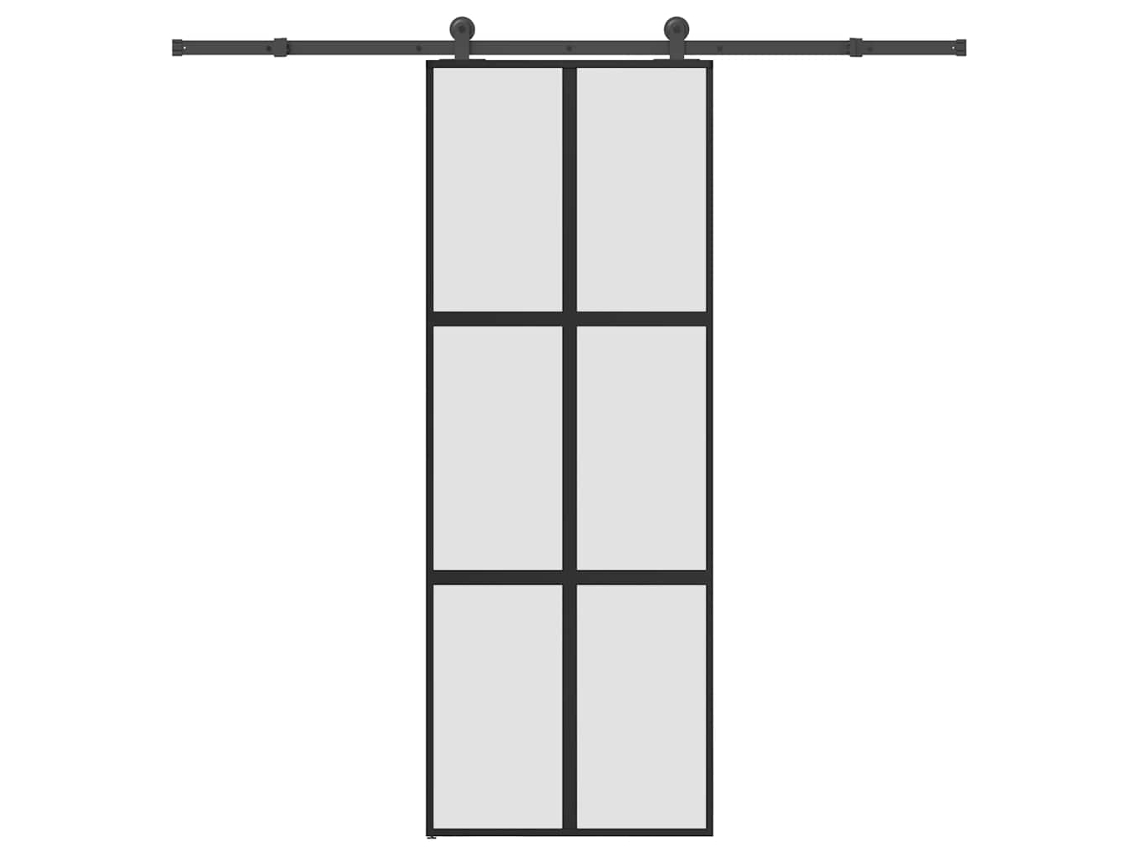 Porta de correr VIDAXL Preto Alumínio (76x205 cm)