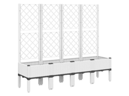 Vaso/Floreira de Jardim com Treliça VIDAXL Pp Branco 160 X 40 X 142 Cm