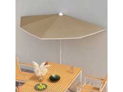 Guarda Sol | Para Sol | Toldo De Vela Semicircular Com Mastro 180x90 Cm Cinza Acastanhado Wsd920695 Lovely Home