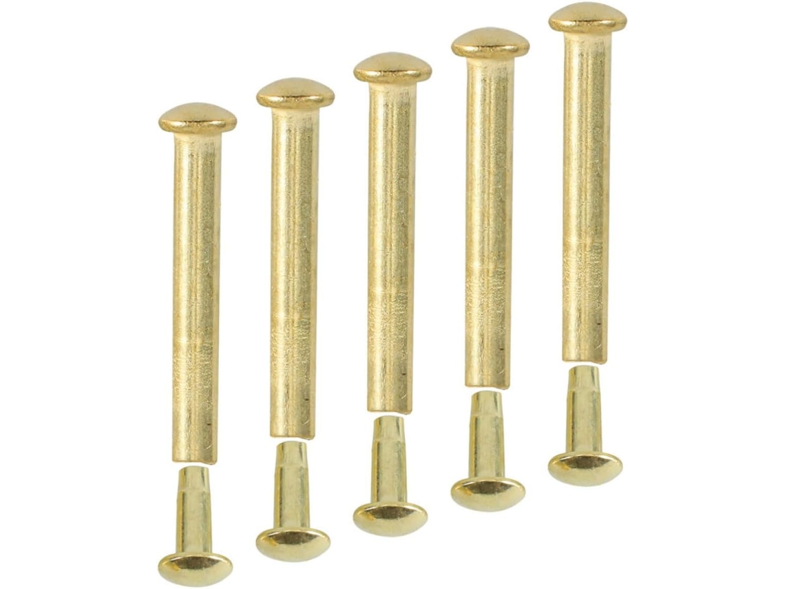 Rebites Decorativos, Fácil Instalação, Aço Inoxidável, Dourados, Fixação Segura.