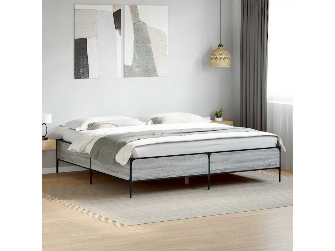 Vidaxl Estrutura de Cama 200x200 Cm Derivados Madeira/metal