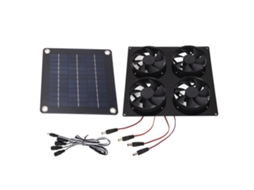 Kit Ventilador Painéis Solares 4 Portas Ipx7 5 12v