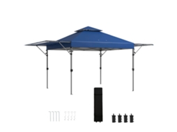 Gazebo com Janelas e Cortinas 5,9x3x2,7m ZACHARY