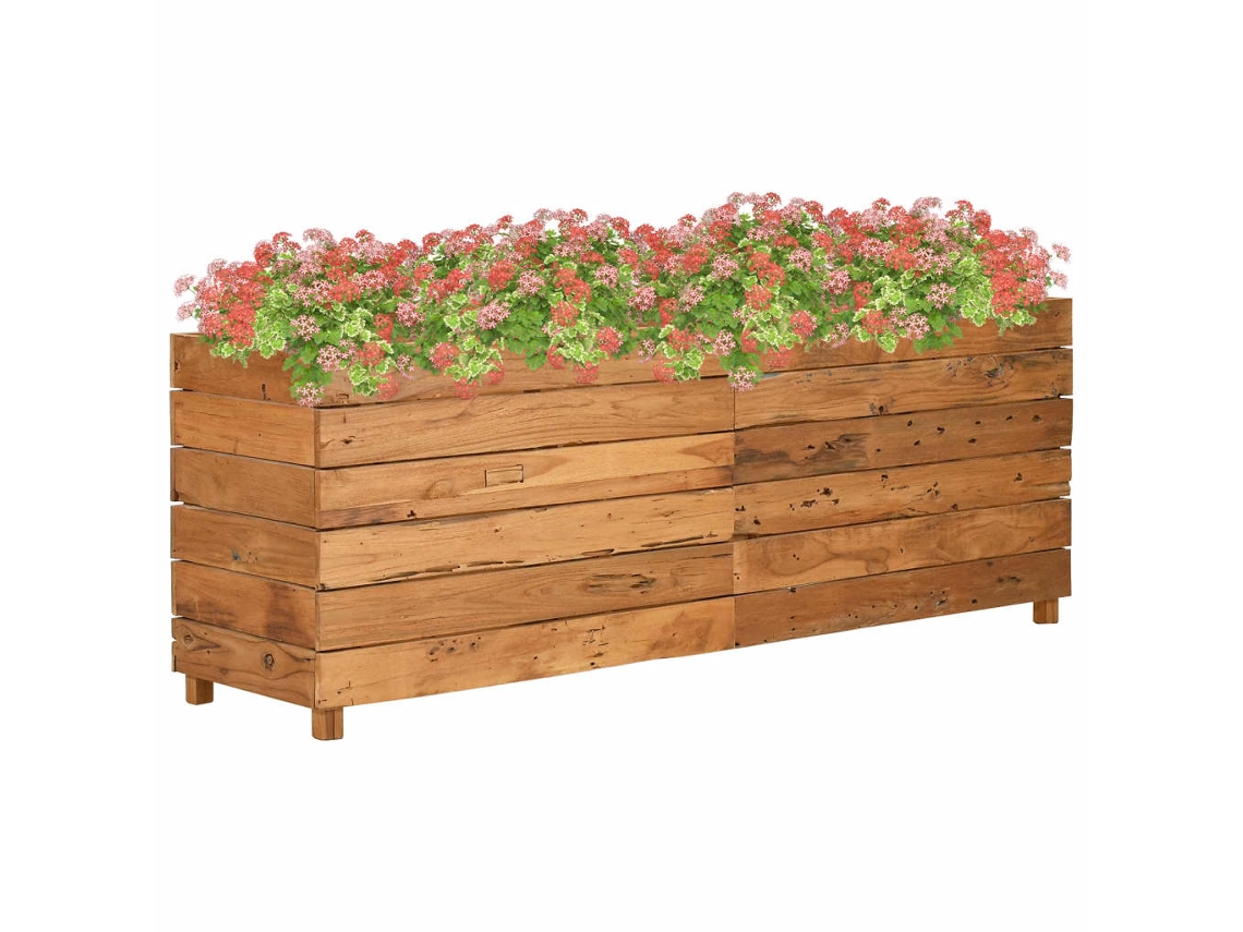 Conjunto 1 Vaso Elevado Vidaxl Marrom Teca (150 X 40 X 55 Cm)