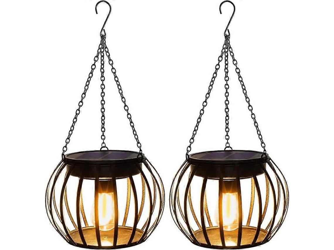 Pacote Com 2 Lâmpadas Suspensas Solares Para Áreas Externas, Lanterna Decorativa De Abóbora Aquaforge