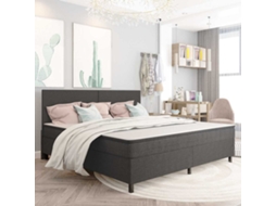 Vidaxl Cama Boxspring 200x200 Cm Tecido Cinzento