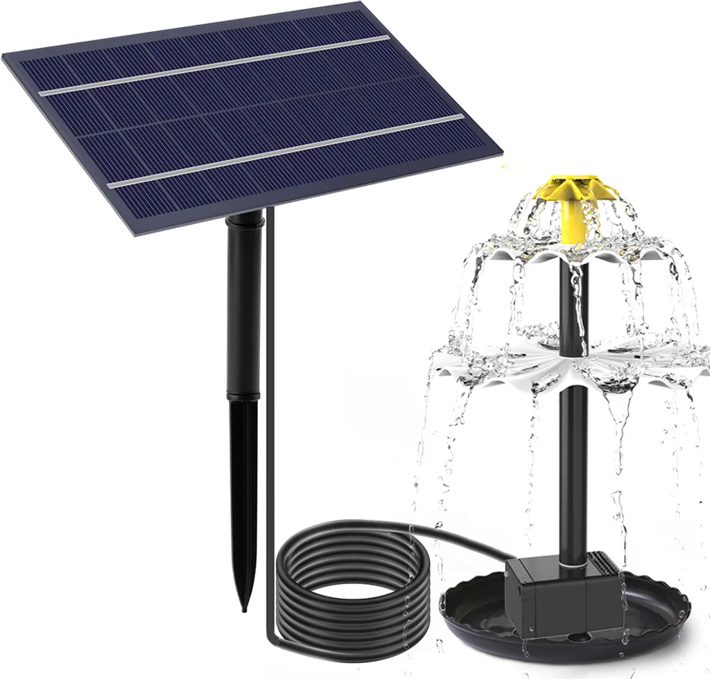 Bomba De Fonte Solar Flutuante, 4w, 9 Bicos, Para Bebedouro De Aves, Lago, Piscina, Jardim E Exterior