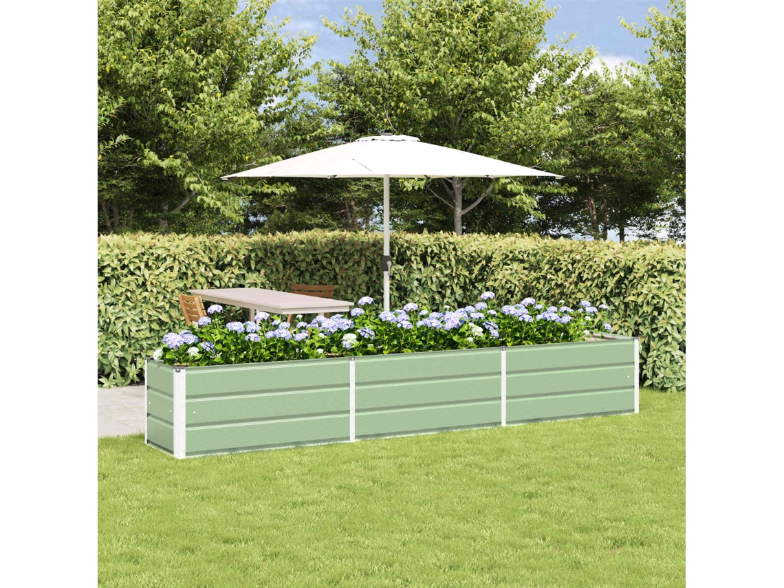 Vidaxl Floreira Verde Pastel 290 X 50 X 45 Cm Aço Galvanizado