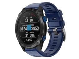 Pulseira De Relógio Lurelia Para Garmin Descent Mk 2i Silicone Azul Marinho