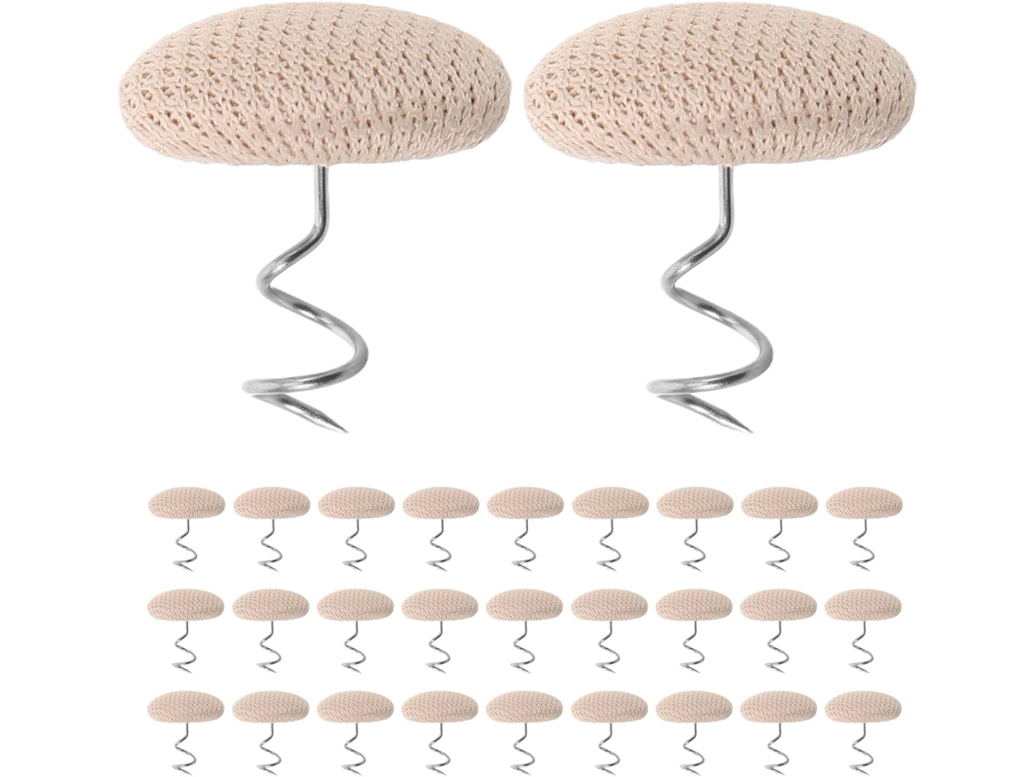 30-pinos De Fixação Para Saia Colchão Revestidos Em Tecido, Design Espiral Em Aço Inoxidável, Antiderrapantes Para Capas