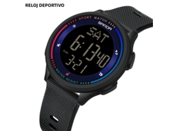 Relógio Feminino Clássico MDUG prateado de quartzo, à prova d'água com visor Led e alarme