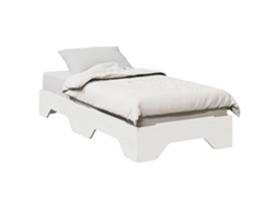 Vidaxl Cama Sem Colchão Empilháveis 90x190 Cm Madeira Maciça Branco