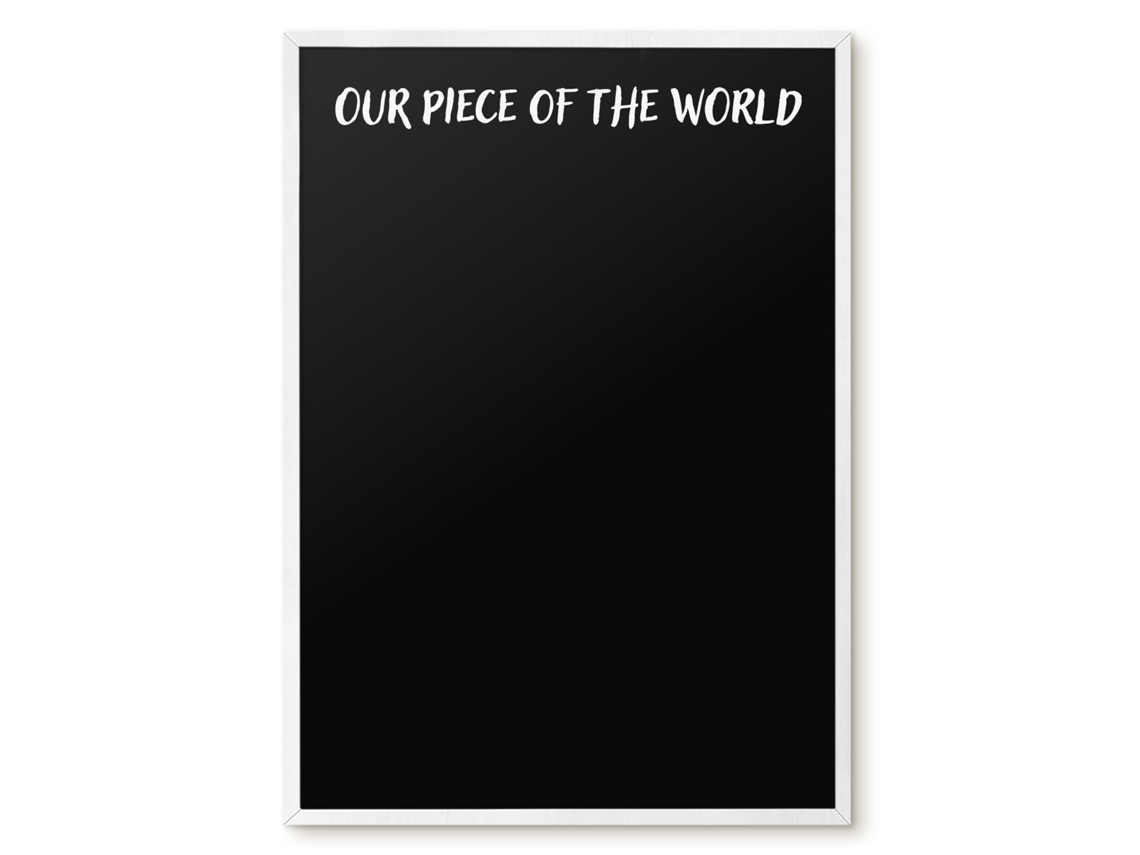 Quadro de vidro magnético "Nosso pedaço do mundo" para o hall Espelharte (50x70 cm)