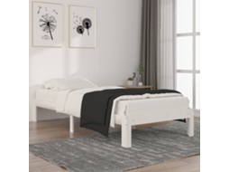 Vidaxl Estrutura De Cama 90x200 Cm Pinho Maciço Branco