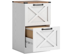 Unidade de Gavetas de Escrivaninha com 2 Gavetas, Suporte para Impressora com Trilho de Penduração para A4 e Carta 40x40x71 Cm Branco Ge