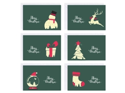 Conjunto de Cartões de Natal com Mensagem e Adesivos para Envelope NEVEANCE