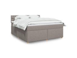 Vidaxl Cama Com Molas/colchão 180x200 Cm Tecido Castanho-acinzentado