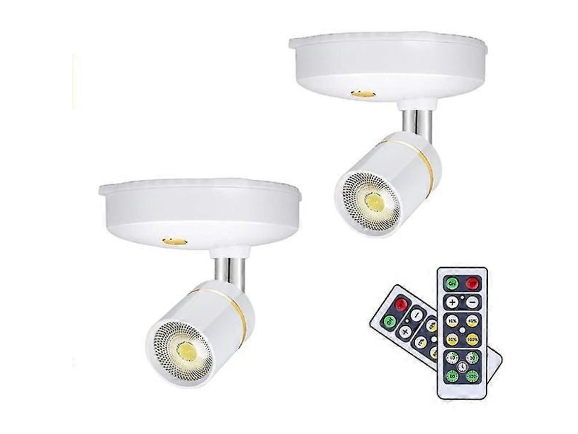 Rebe 2 Focos de Luz Inalámbricos Mini Con Batería Ajustable Con Control Remoto para Interiores Led 80 Lúmenes 4000k