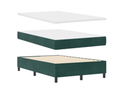 Conjunto 1 Cama Box Vidaxl Verde Veludo (190 X 120 Cm)