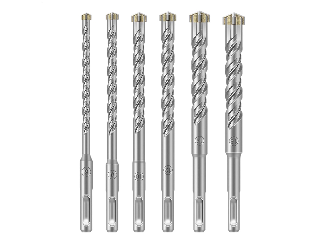 Conjunto De Brocas Para Concreto Com Adaptador 6 A 16 Mm