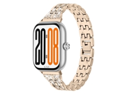 Bracelete para Honor Watch X5 Aço Inoxidável Cinco Contas Duas Fileiras de Diamantes Dourado Retrô XIAOMOYU