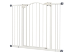 Barreira De Segurança Com Largura Ajustável 74-100 Cm E Extensões Para Escadas E Portas Branco