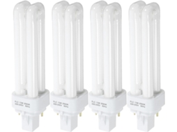 Lâmpadas Fluorescentes Compactas, Tubo Duplo, 13 W, 2u, Pacote com 4 Unidades, Base 2, Instalação Rápida, Uso SFUSHOS