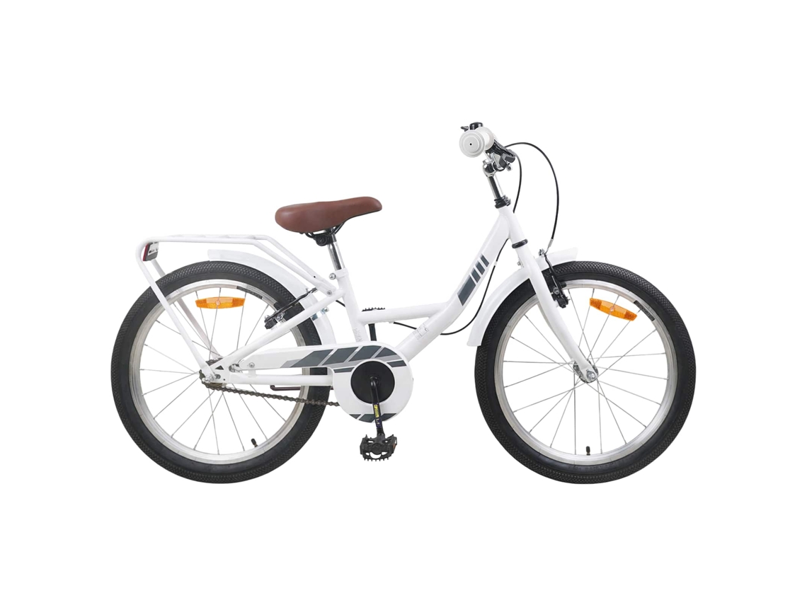 Vidaxl Bicicleta Infantil 18 Polegadas Para 5-7 Anos Branco