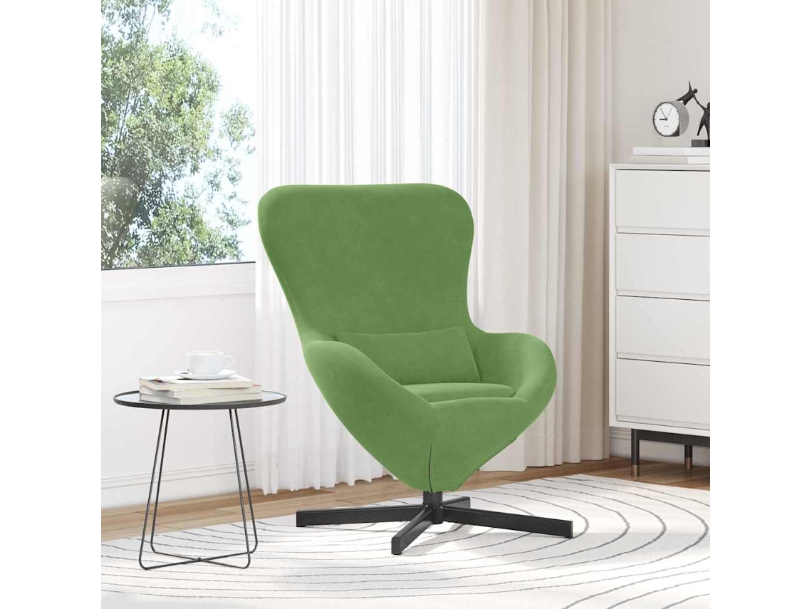 Vidaxl Cadeira Ovo Verde Claro 63 X 73 X 90 Cm Veludo