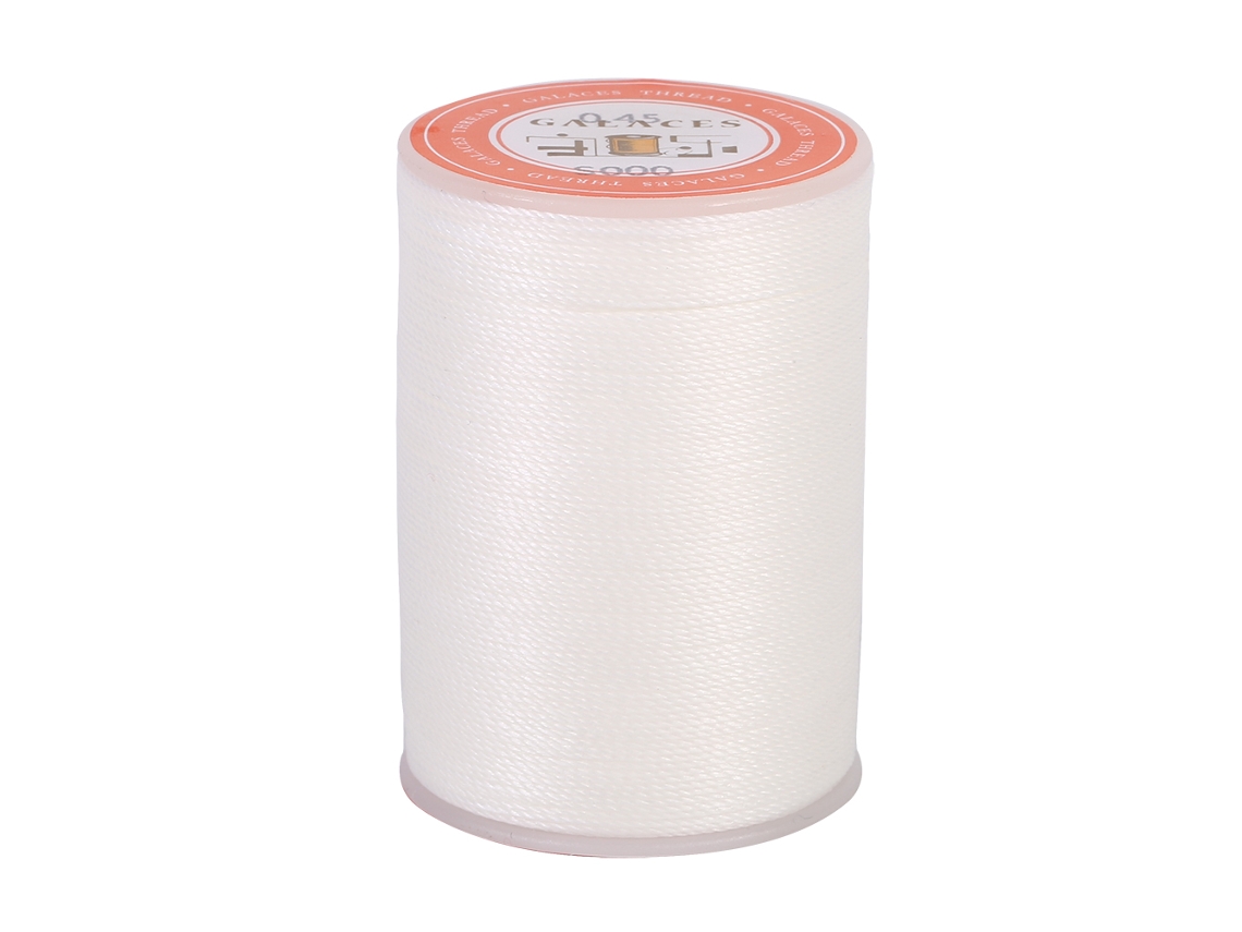 Fio Costura Couro Cera 0,45mm 160m Branco