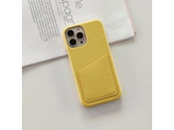 Capa Carteira Simples De Couro Amarelo Para Iphone 17 Air Com Compartimento Para Cartão.