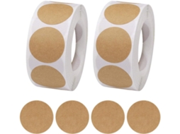 Etiquetas Redondas Autoadesivas, 2,5 Cm/1 Polegada, Em Papel Kraft Autoadesivo Para Congelamento E Confeitaria.