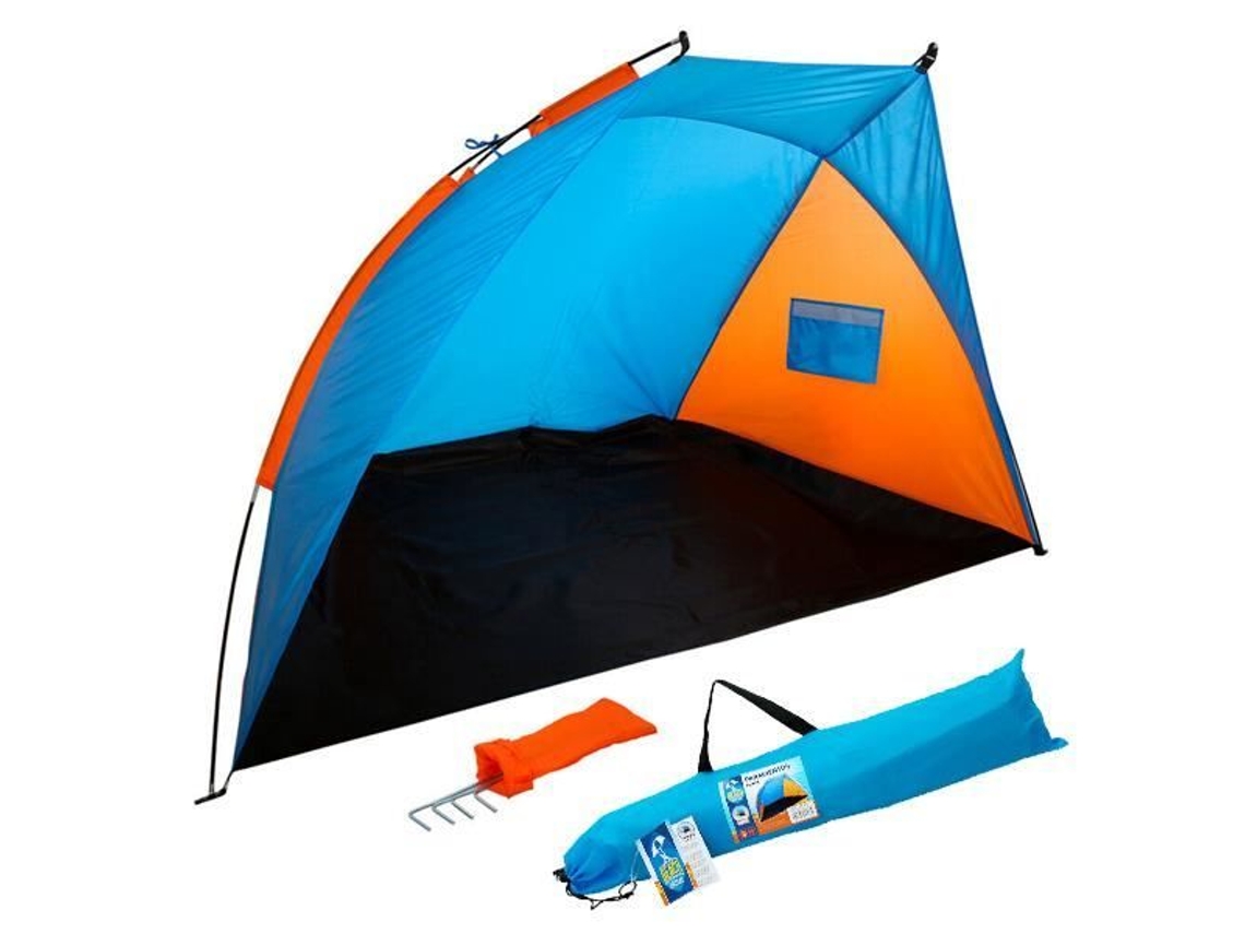 Paravento - Praia - Azul/laranja - Poliéster 170t - 200 X 125 X 120 Cm