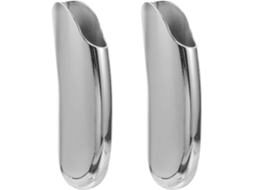 Conjunto De 2 Estojos Para Isqueiro Em Metal Prateado Curvado