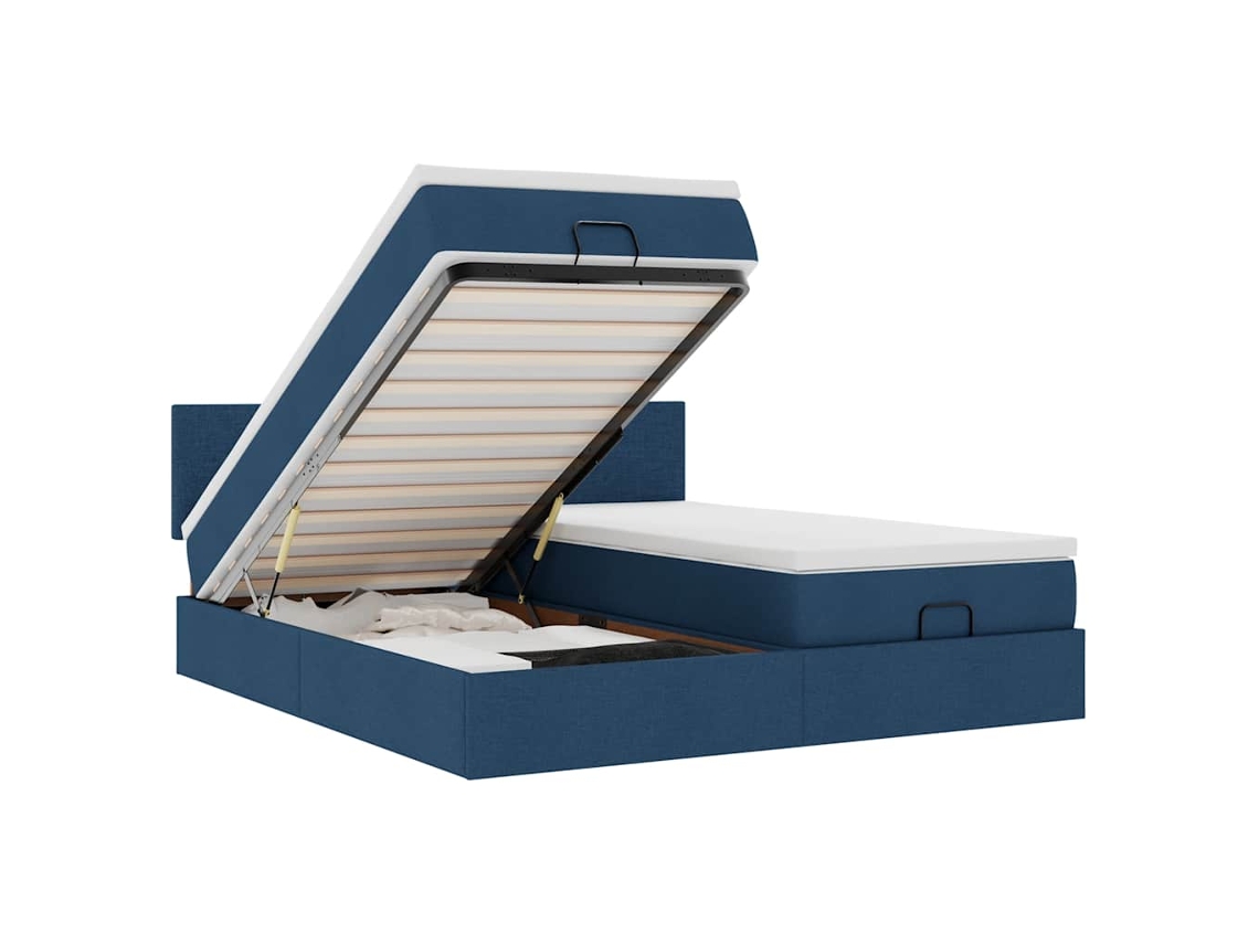 Ottoman Bed Frame, Ottoman Bed Frames Vidaxl Azul Tecido (180 X 200 Cm)