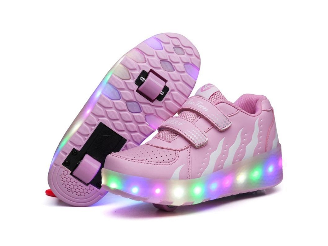 2026-zapatos Com Rodas Led Para Meninos E Meninas Presentes Festas Aniversário Natal Zkr 32 (dentro De 20 Cm) Rosa