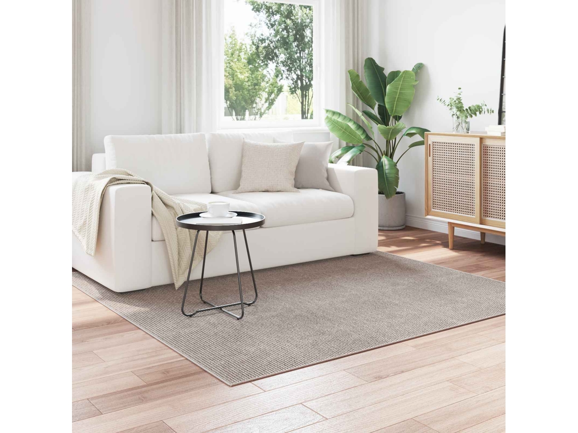 Vidaxl Tapete Interno Lugo Cinzento-acastanhado 120 X 120 Cm Poliéster