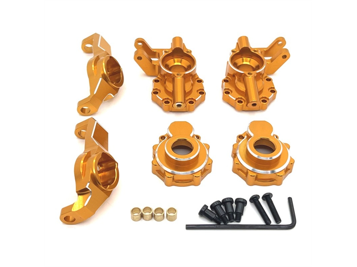 Gold Conjunto Peças Metálicas Aprimoradas Eixo Dianteiro Assentos C Copo Direção Hb Toys R1001 R1002 R1003 1/10 Rock Crawler Off road Rc MDUG