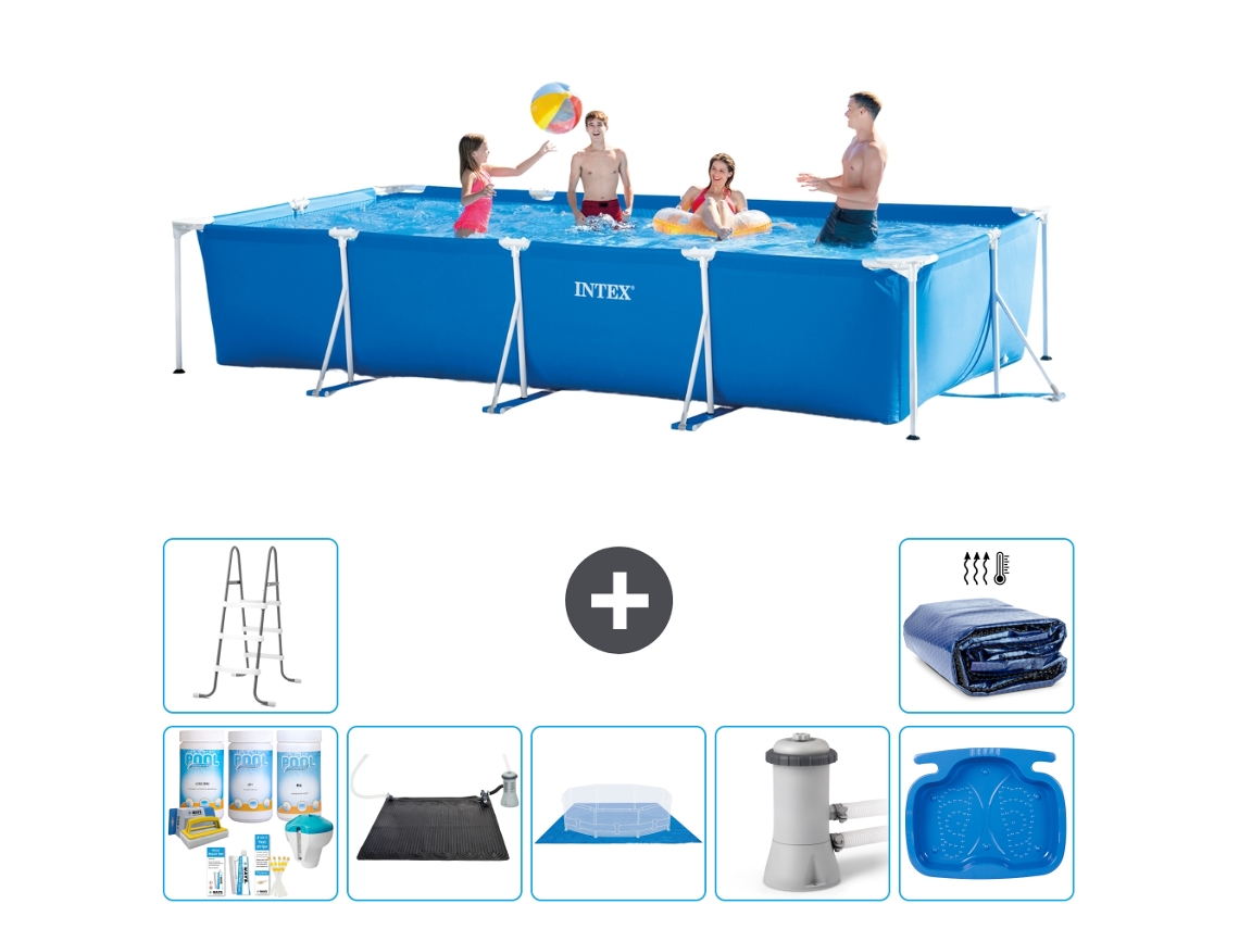 Intex Piscina Com Estrutura Retangular - 450x220x84 Cm - 8-peças S20078