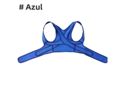 (azul M) Corretor Postural Ajustável Com Suporte Lombar Respirável