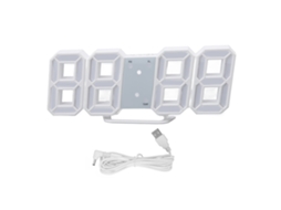 Reloj Digital 3d Led Con Tiempo, Temperatura, Luz Nocturna Y Alarma Blanco