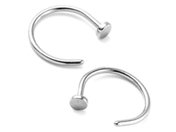2 Piercings Para La Nariz De Acero Quirúrgico (plata)
