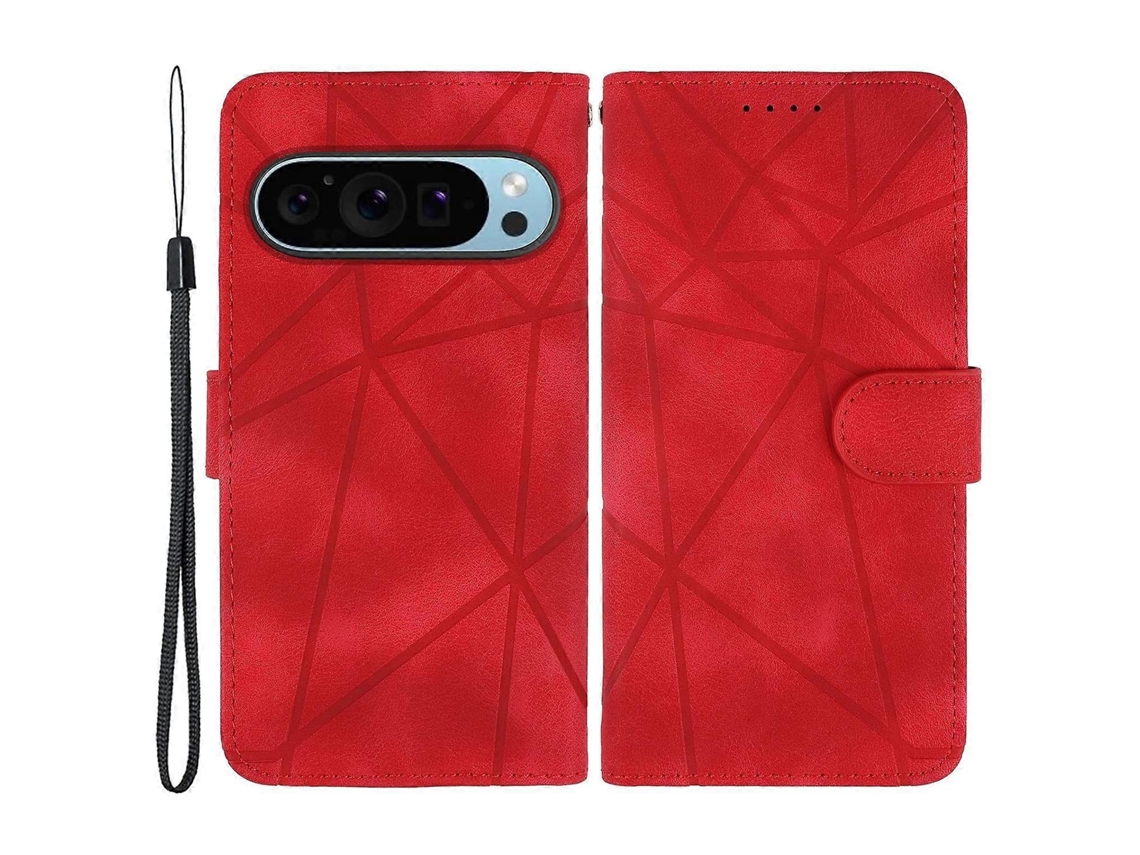 Capa De Couro Com Linhas Impressas Para Google Pixel 8 Pro